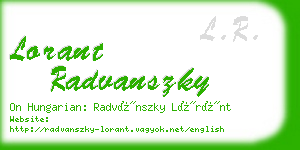 lorant radvanszky business card